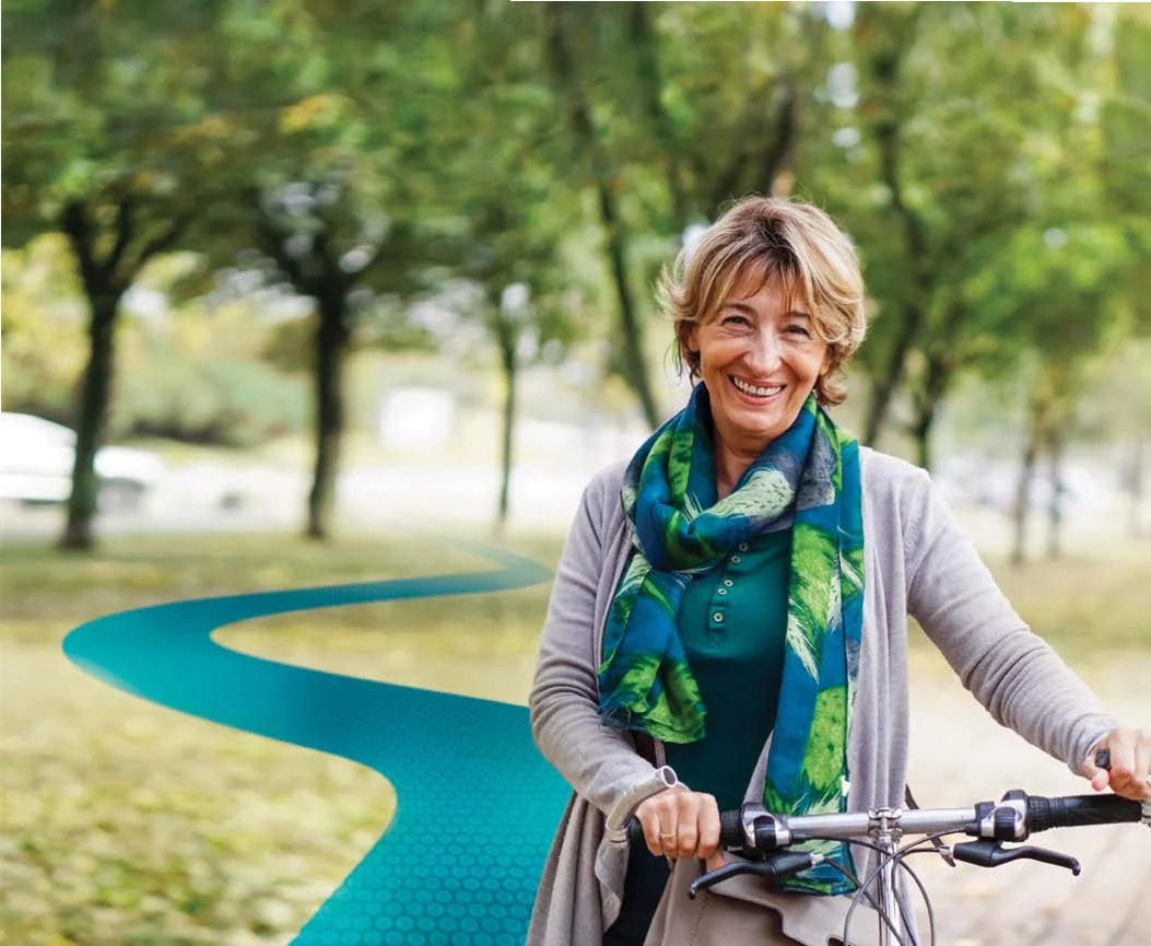 en person som cyklar