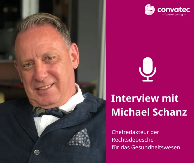 Porträtbild von Michael Schanz, Chefredakteur der Fachzeitschrift „Rechtsdepesche für das Gesundheitswesen“ (RDG)